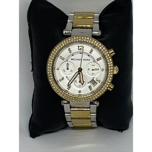 Michael Kors Parker MK5925 Womens Stainless Steel Analog Dial Quartz Watch WO514 - Picture 1 of 12